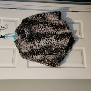 Faux fur shawl jacket